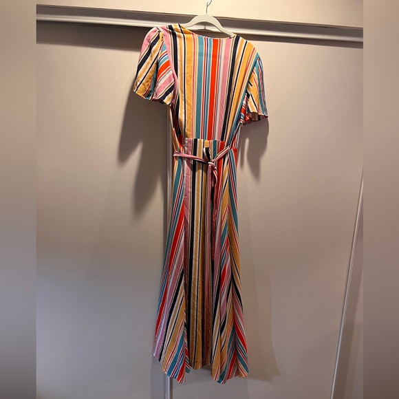 Louna Wrap Dress Striped Size Medium Low Cut SO CUTE New Without Tags Maxi Flowy - Picture 9 of 9